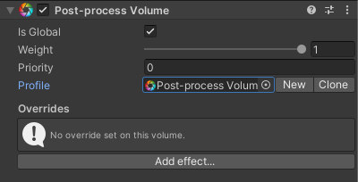 Post-Process Volume の Profile を生成