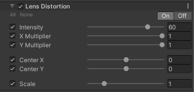 Lens Distortion のプロパティ