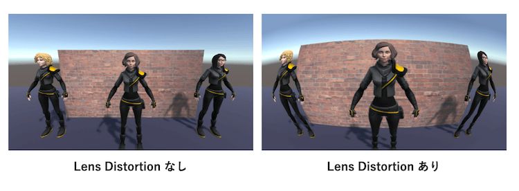 Unity の Lens Distortion を比較