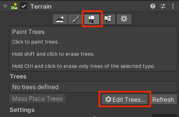 Terrain: Edit Trees