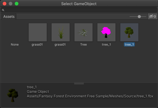 Terrain: Select Tree Object