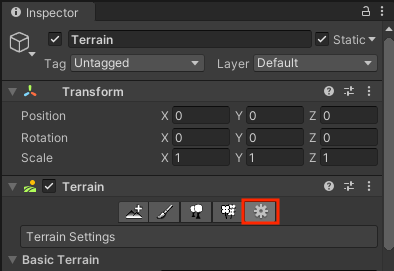 Terrain Settings ボタン