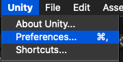 Unity の Preferences
