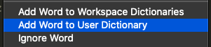 VSCodeの「Add Word to User Dictionary」