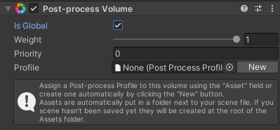 Post-Process Volume の Inspector