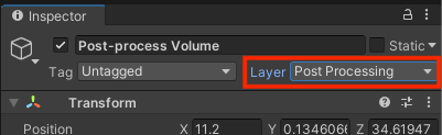 Layer を Post Process に変更